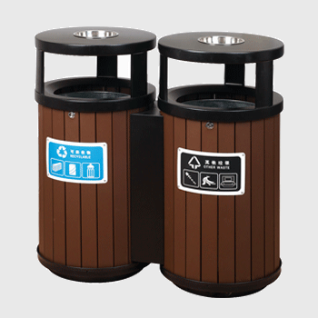 ZX-KQ150咖啡色铁条垃圾桶